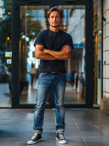 Maglietta lunga da uomo nera senza stampa Bolf 14290A2