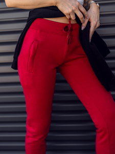 Pantaloni di tuta da donna bordò Bolf CK-01B