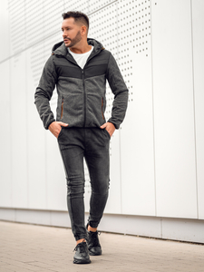 Giacca mezza stagione da uomo nero-arancione Bolf BKS2153