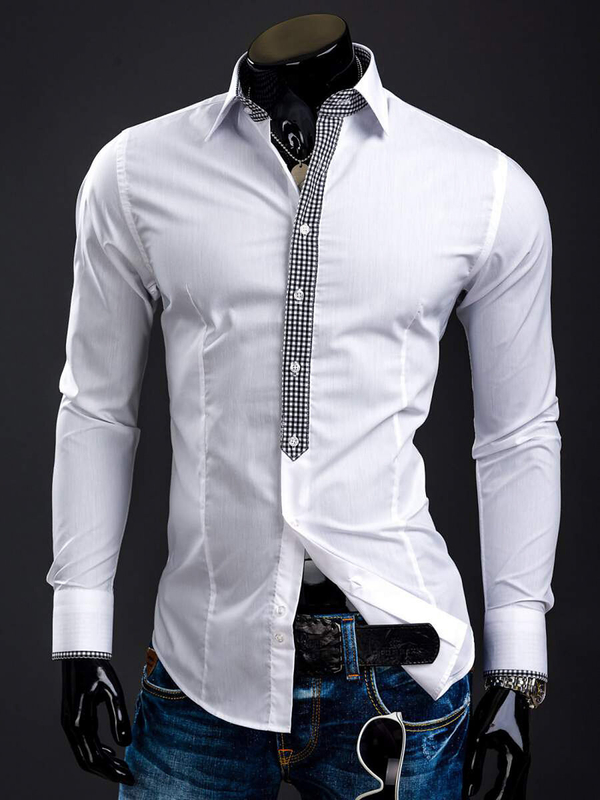 Camicia elegante da uomo a manica lunga bianca Bolf 0939A