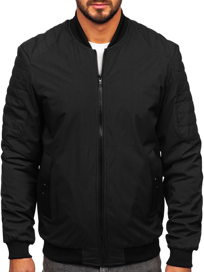 Giacca mezza stagione bomber da uomo nera Bolf 84M3007