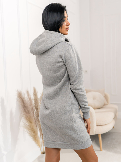 Donna Felpa con cappuccio lunga Grigio Bolf YS10005A2