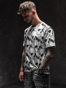 T-shirt con stampa da uomo bianca Bolf 14928