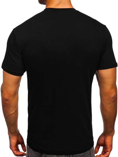 T-shirt in cotone con stampa da uomo nera Bolf 0404T