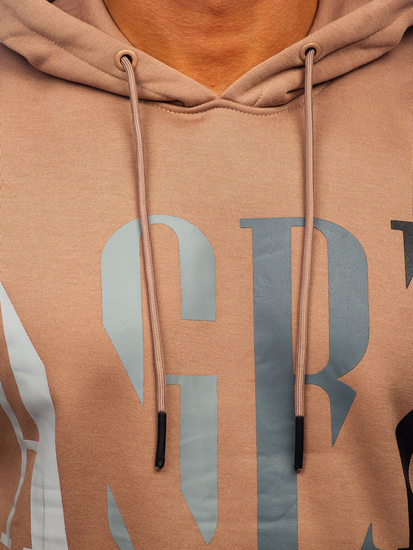 Felpa con cappuccio e stampa da uomo beige Bolf LJ0571