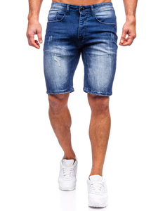 Pantaloncini corti in jeans da uomo blu Bolf MP0044B