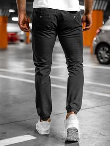 Pantaloni tipo jogger da uomo neri Bolf 1145