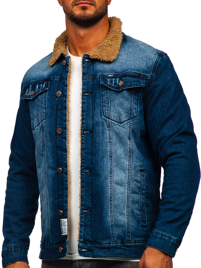Giacca in jeans imbottita da uomo blu Bolf MJ520BS