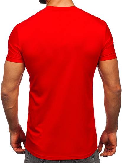 T-shirt senza stampa da uomo rossa Bolf MT3001
