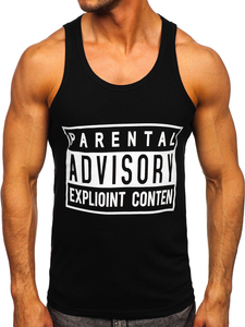 Maglietta Bodybuilding tank top con stampa nera Bolf 14855