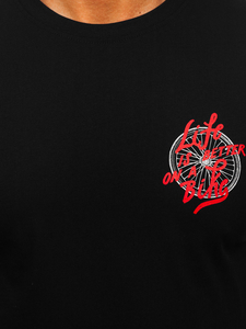 Uomo T-shirt in cotone con stampa Nero Bolf MPO3555