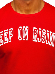 Felpa senza cappuccio e stampa da uomo rosso Bolf 11114