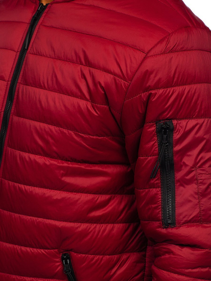 Giacca trapuntata mezza stagione tipo bomber da uomo bordò Bolf MY-02A