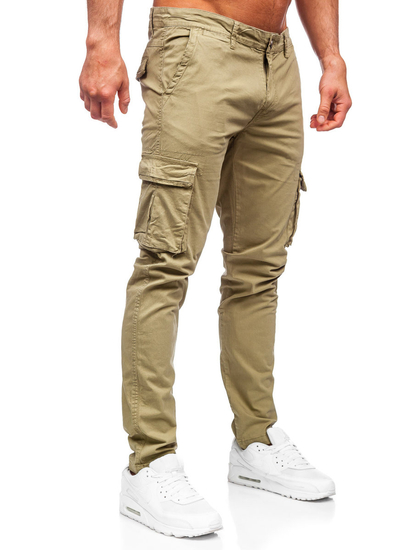 Pantaloni cargo in tessuto da uomo verdi Bolf J682
