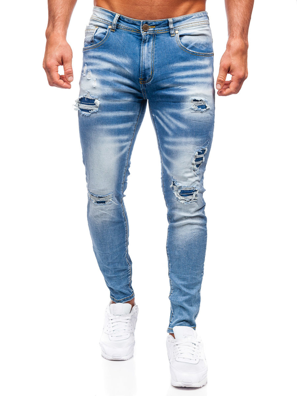 Pantaloni in jeans skinny fit da uomo blu Bolf E7869B