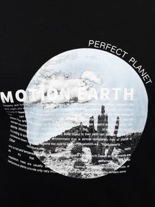 Uomo T-shirt in cotone con stampa Nero Bolf MPO3466