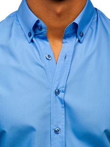 Camicia elegante a manica lunga da uomo celeste Bolf 5821