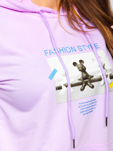 Felpa con cappuccio con stampa da donna viola Bolf HL9268