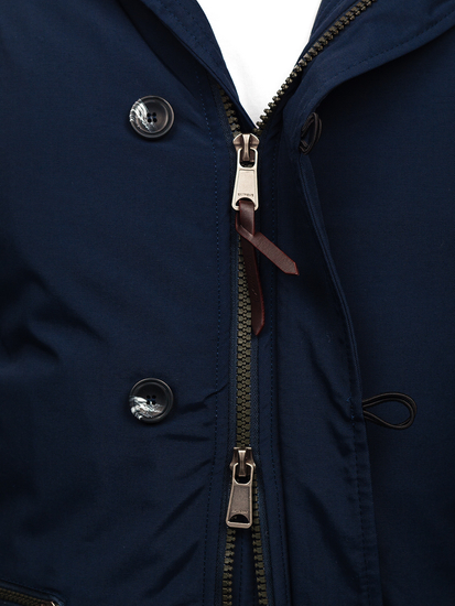 Giubbotto invernale tipo parka da uomo blu Bolf 1795 