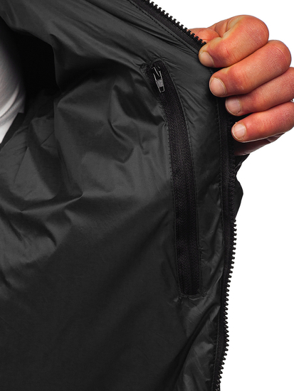 Giacca mezza stagione con cappuccio nascosto da uomo nera Bolf 5M3102