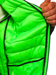 Giacca sportiva di mezza stagione in motivo mimetico da uomo nero-verde Bolf SM83