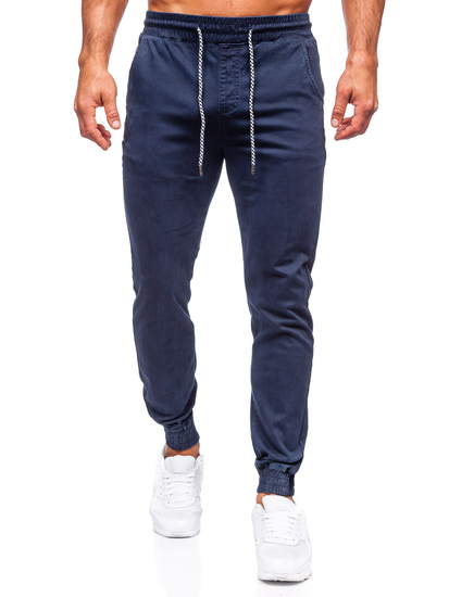 Pantaloni jogger in tessuto da uomo blu Bolf KA6792
