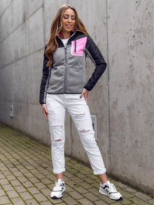 Felpa/giacca sportiva da donna per la mezza stagione nera Bolf KSW4006A