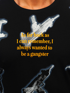 Uomo T-shirt in cotone con stampa Nero Bolf MPO3471