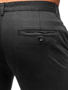 Pantaloni tipo chino da uomo neri Bolf 1146