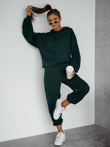 Completo due pezzi con felpa con cappuccio da donna rosa bottiglia Bolf 525