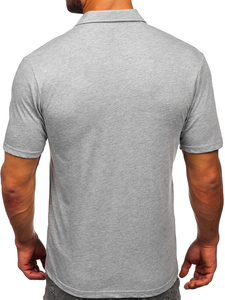 Maglietta polo in cotone da uomo grigia Bolf 143006