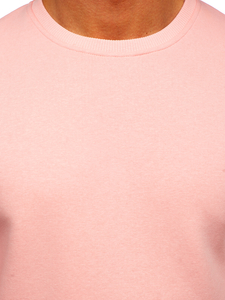 Felpa spessa senza cappuccio da uomo rosa chiaro Bolf 2001