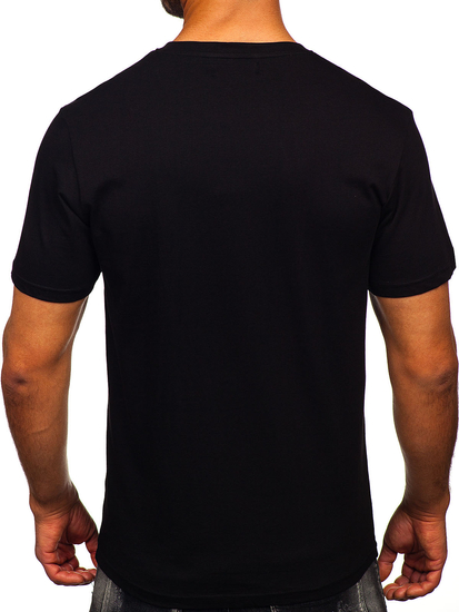 Uomo T-shirt in cotone con stampa Nero Bolf MPO3559