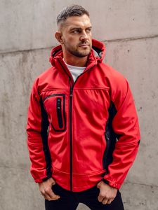 Uomo Giacca softshell mezza stagione Rosso Bolf T019A
