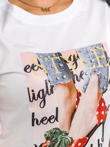 Donna T-shirt stampata Bianco Bolf 95T2506