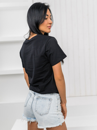 Donna T-shirt stampata Nero Bolf 97T2112