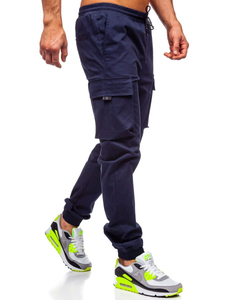 Pantaloni cargo tipo jogger da uomo blu Bolf 701