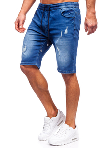 Pantaloncini blu navy da uomo in denim Bolf MP00601BS