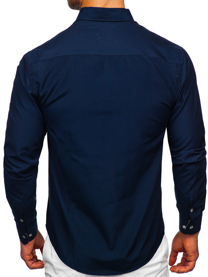 Camicia a manica lunga da uomo blu Bolf 20719