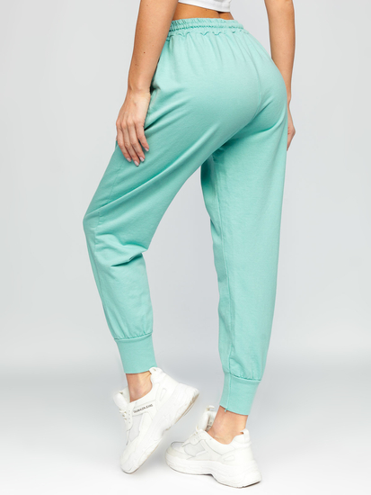 Pantaloni di tuta da donna verde menta Bolf 0011