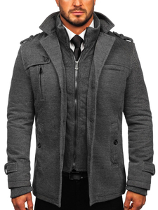 Cappotto invernale da uomo grigio Bolf 88802