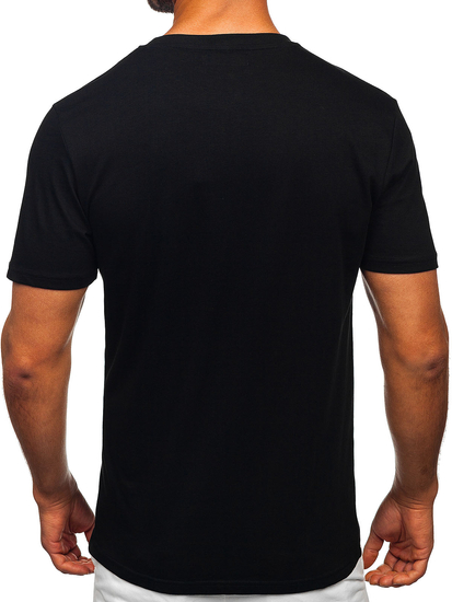 Uomo T-shirt in cotone con stampa Nero Bolf MPO3466