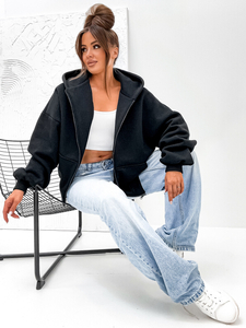 Felpa con cappuccio isolante a farfalla da donna nera Bolf 821112