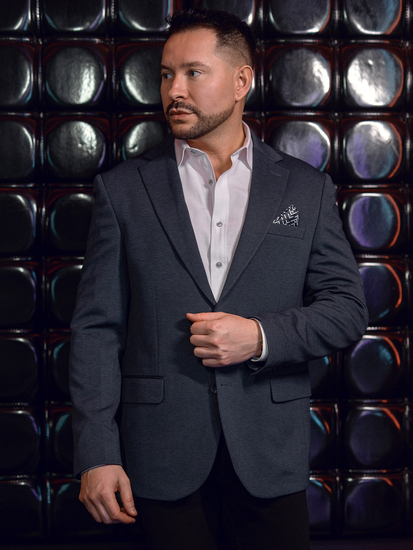 Giacca casual da uomo blu navy Bolf 24401-1