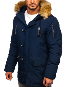 Giubbotto invernale tipo parka da uomo blu Bolf 1795 