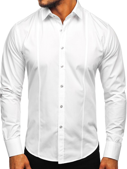 Uomo Camicia elegante a maniche lunghe Bianco Bolf 6944
