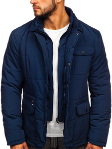 Giubbotto elegante d'inverno da uomo blu Bolf 1976