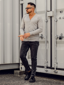 Uomo Cardigan Grigio Bolf YY06A