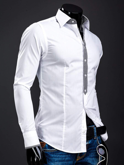 Camicia elegante da uomo a manica lunga bianca Bolf 0939A