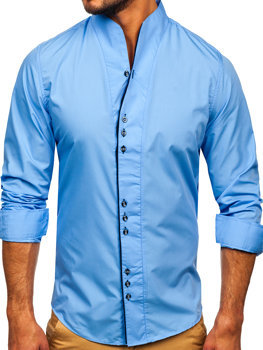 Camicia a manica lunga da uomo azzurro chiara Bolf 5720